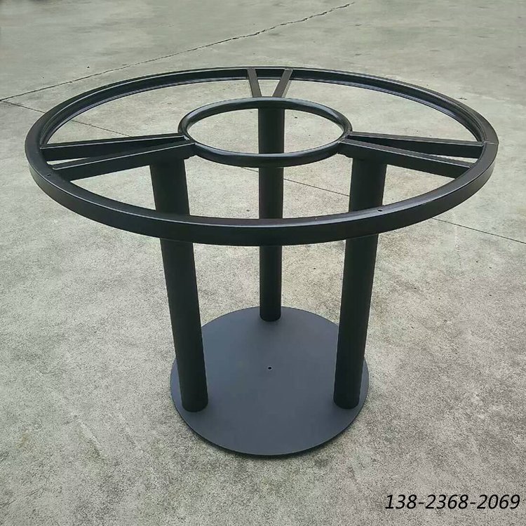 圓桌鑄鐵桌腳，烤漆圓盤腳，大圓桌桌腳