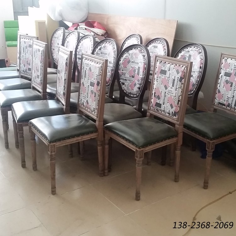 做舊復古椅子，實木餐廳餐椅，工業(yè)風椅子廠家