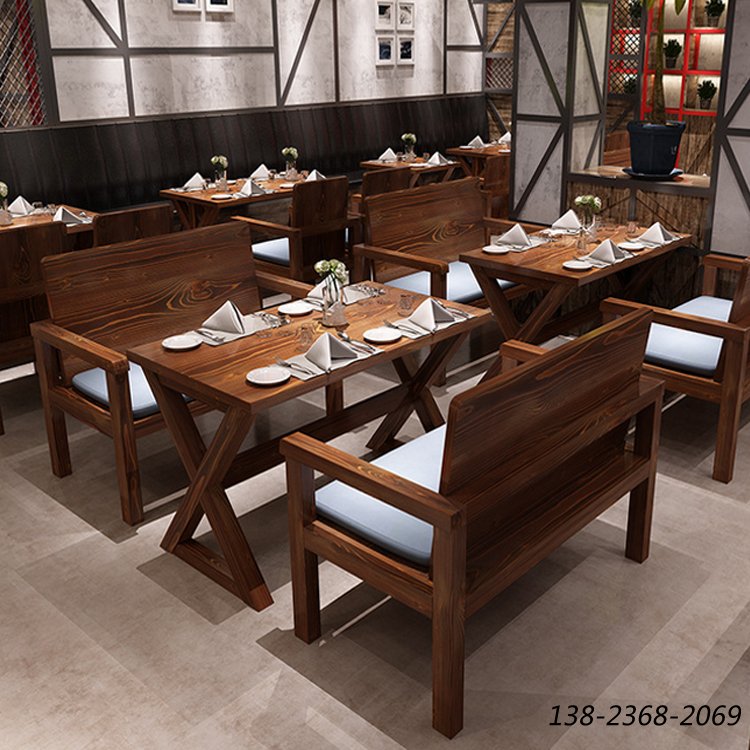 松木實(shí)木家具，漫咖啡款式桌椅，四人餐桌椅